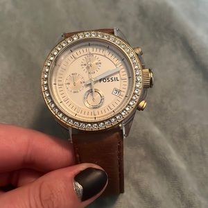 Fossil Leather Luxury Watch ✨
